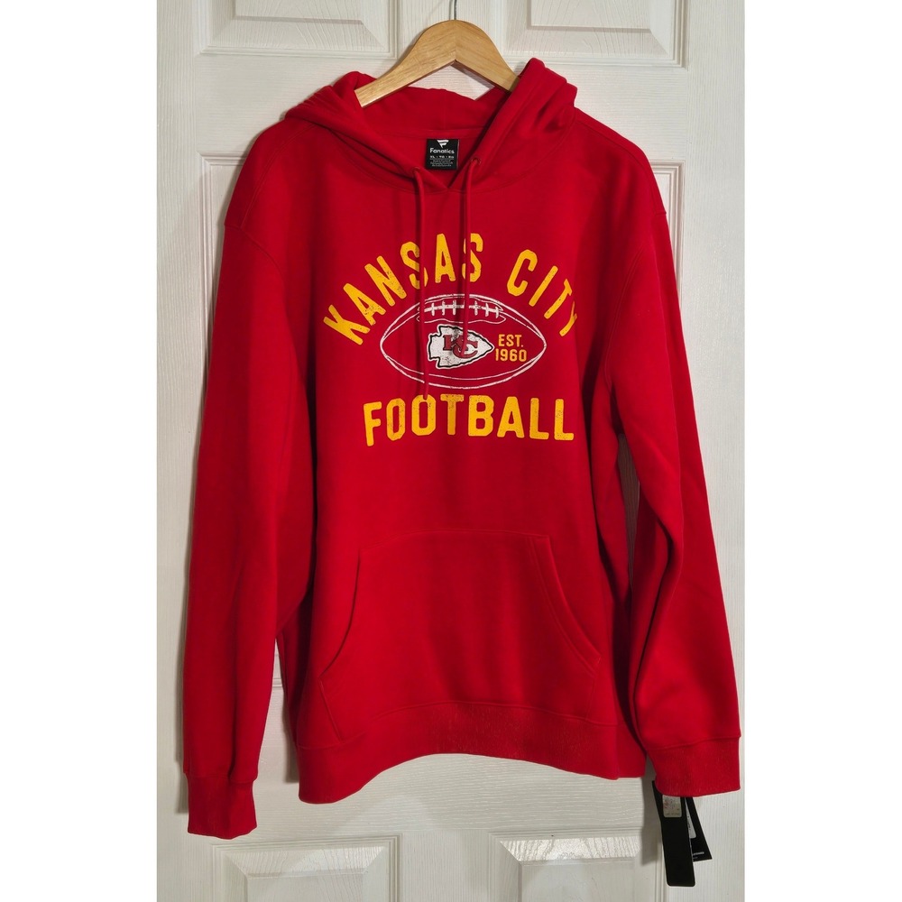 Fanatics Kansas City Football Hoodie Red Fleece NFL Sweatshirt XL FM13-0484-7GV